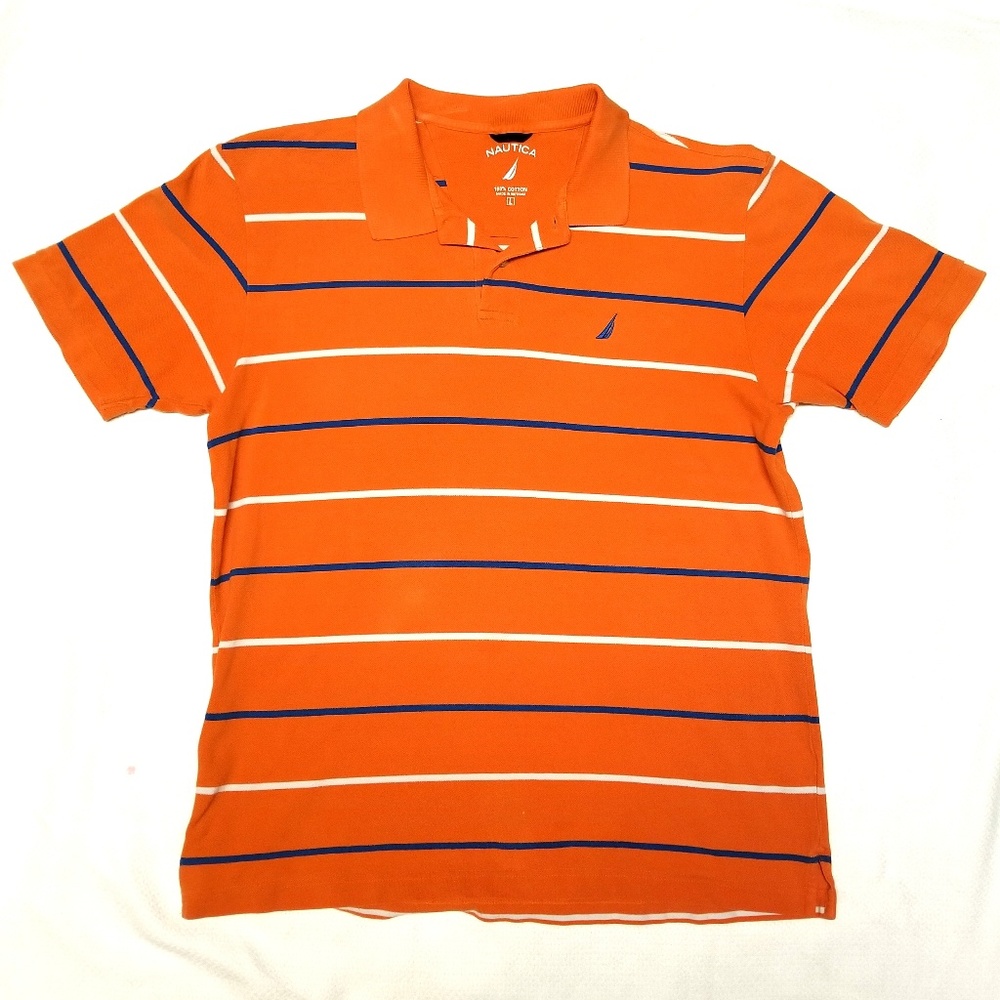Nautica Original Orange with White and Blue Stripe